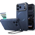 Etui ESR Cyber Tough Case Kickstand do MagSafe do iPhone 18 Pro / 17 Pro, granatowe