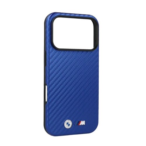 Etui BMW M Carbon Metal Logo MagSafe do iPhone 18 Pro Max / 17 Pro Max, niebieskie (1/5)