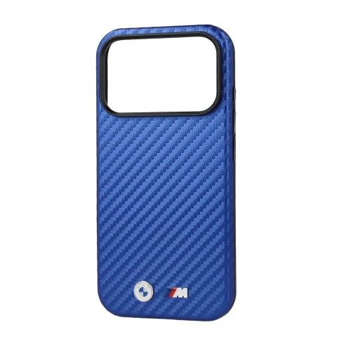 Etui BMW M Carbon Metal Logo MagSafe do iPhone 18 Pro Max / 17 Pro Max, niebieskie (4/5)