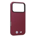 Etui BMW M Carbon Metal Logo MagSafe do iPhone 18 Pro / 17 Pro, bordowe (1/5)