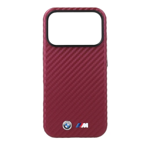 Etui BMW M Carbon Metal Logo MagSafe do iPhone 18 Pro / 17 Pro, bordowe (3/5)