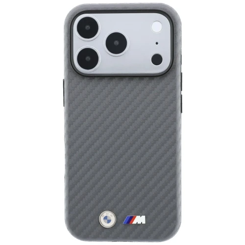 Etui BMW M Carbon Metal Logo MagSafe do iPhone 18 Pro Max / 17 Pro Max, szare (3/8)