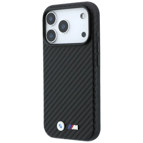 Etui BMW M Carbon Metal Logo MagSafe do iPhone 18 Pro Max / 17 Pro Max, czarne (1/8)