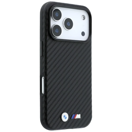 Etui BMW M Carbon Metal Logo MagSafe do iPhone 18 Pro Max / 17 Pro Max, czarne (3/8)
