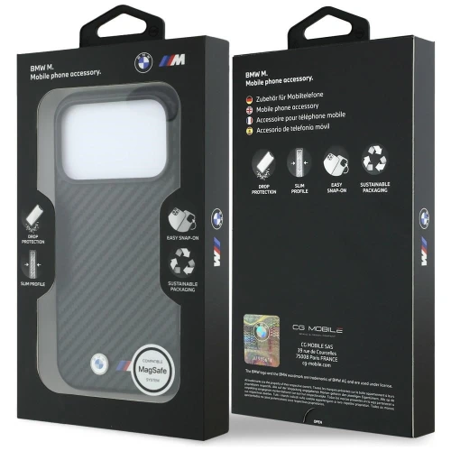 Etui BMW M Carbon Metal Logo MagSafe do iPhone 18 Pro Max / 17 Pro Max, czarne (7/8)