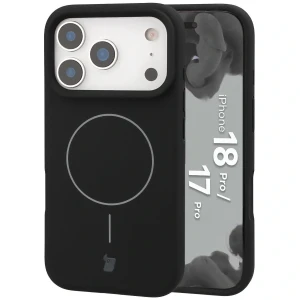 Silikonowe etui z pierścieniem magnetycznym Bizon Soft Case Magnetic do iPhone 18 Pro / 17 Pro, czarne