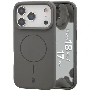 Silikonowe etui z pierścieniem magnetycznym Bizon Soft Case Magnetic do iPhone 18 Pro / 17 Pro, grafitowe