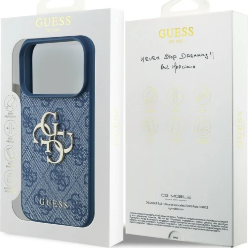 Etui Guess 4G Big Logo do iPhone 18 Pro Max / 17 Pro Max, niebieskie