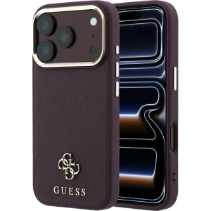 Etui Guess Saffiano Small 4G Classic Logo do iPhone 18 Pro / 17 Pro do MagSafe, burgundowe