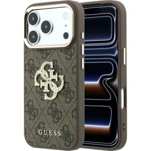 Etui Guess 4G Big Strass Logo 4G Classic Logo do iPhone 18 Pro Max / 17 Pro Max, brązowe