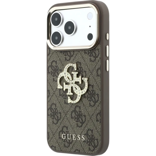 Etui Guess 4G Big Strass Logo 4G Classic Logo do iPhone 18 Pro Max / 17 Pro Max, brązowe