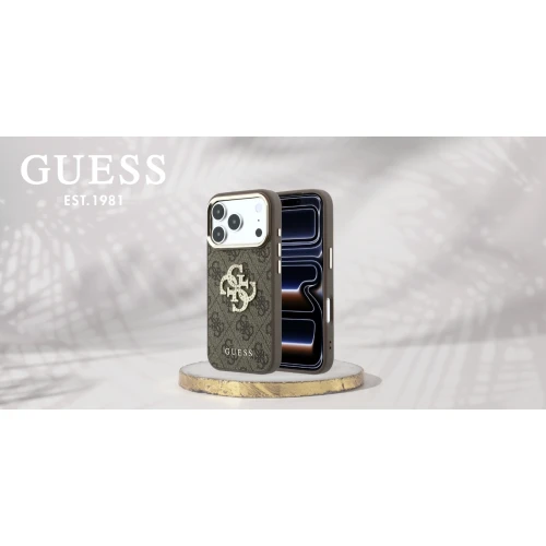Etui Guess 4G Big Strass Logo 4G Classic Logo do iPhone 18 Pro Max / 17 Pro Max, brązowe