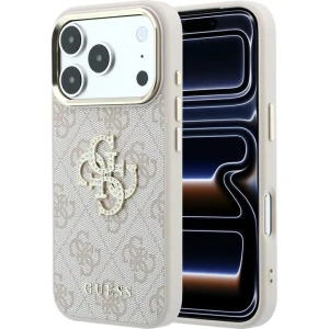 Etui Guess 4G Big Strass Logo 4G Classic Logo do iPhone 18 Pro / 17 Pro, różowe