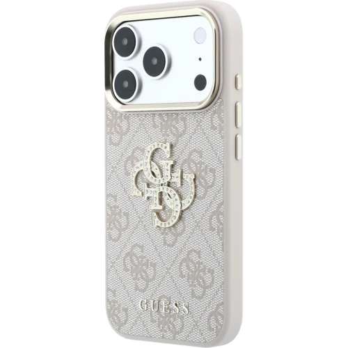 Etui Guess 4G Big Strass Logo 4G Classic Logo do iPhone 18 Pro / 17 Pro, różowe