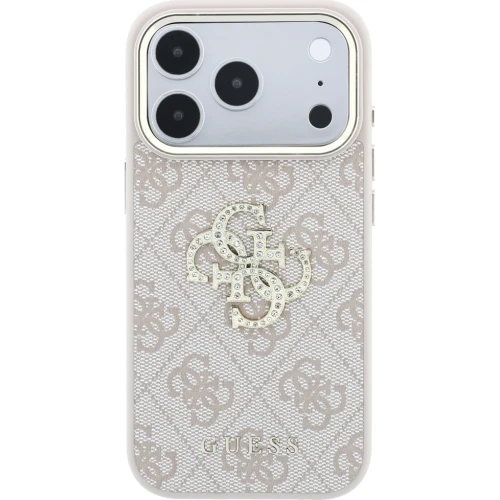 Etui Guess 4G Big Strass Logo 4G Classic Logo do iPhone 18 Pro / 17 Pro, różowe