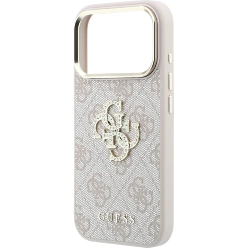Etui Guess 4G Big Strass Logo 4G Classic Logo do iPhone 18 Pro / 17 Pro, różowe