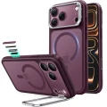 Etui ESR Classic Hybrid Kickstand do MagSafe do iPhone 18 Pro / 17 Pro, burgundowo-przydymione (1/6)