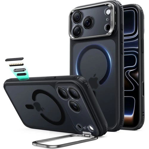 Etui ESR Classic Hybrid Kickstand do MagSafe do iPhone 18 Pro Max / 17 Pro Max, czarno-przydymione (1/6)