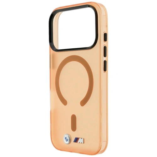 Etui BMW M IML Frosted Metal Logo Trims MagSafe do iPhone 18 Pro Max / 17 Pro Max, przezroczysto pomarańczowe (2/8)