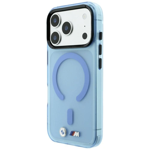 Etui BMW M IML Frosted Metal Logo Trims MagSafe do iPhone 18 Pro Max / 17 Pro Max, przezroczysto niebieskie (1/8)