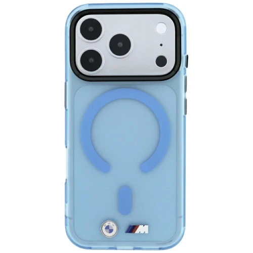 Etui BMW M IML Frosted Metal Logo Trims MagSafe do iPhone 18 Pro Max / 17 Pro Max, przezroczysto niebieskie (3/8)