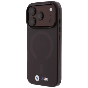 Etui BMW M IML Frosted Metal Logo Trims MagSafe do iPhone 18 Pro Max / 17 Pro Max, przezroczysto bordowe