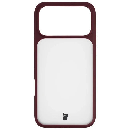 Etui Bizon Case Angelo do iPhone 18 Pro Max / 17 Pro Max, półprzezroczyste z burgundową ramką (2/6)