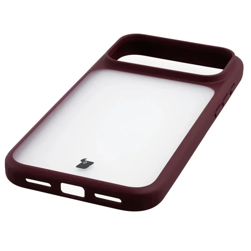 Etui Bizon Case Angelo do iPhone 18 Pro Max / 17 Pro Max, półprzezroczyste z burgundową ramką (5/6)