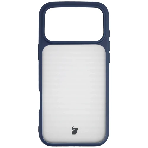 Etui Bizon Case Angelo do iPhone 18 Pro Max / 17 Pro Max, półprzezroczyste z granatową ramką (2/6)