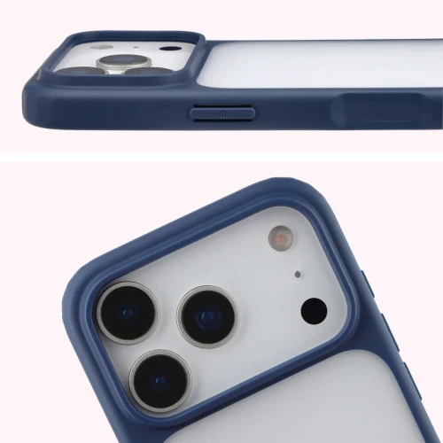Etui Bizon Case Angelo do iPhone 18 Pro / 17 Pro, półprzezroczyste z granatową ramką (3/6)