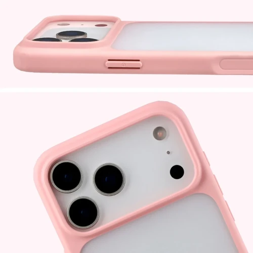 Etui Bizon Case Angelo do iPhone 18 Pro Max / 17 Pro Max, półprzezroczyste z jasnoróżową ramką (3/6)
