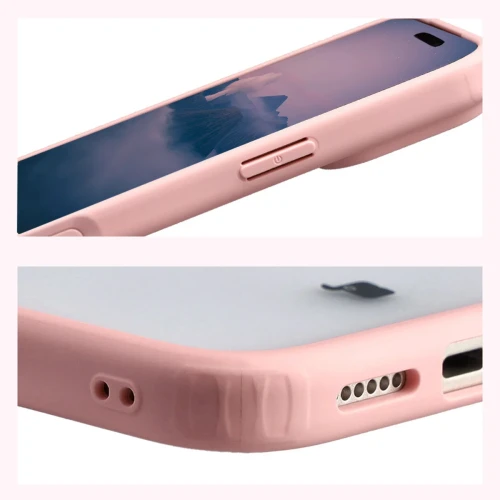 Etui Bizon Case Angelo do iPhone 18 Pro Max / 17 Pro Max, półprzezroczyste z jasnoróżową ramką (4/6)