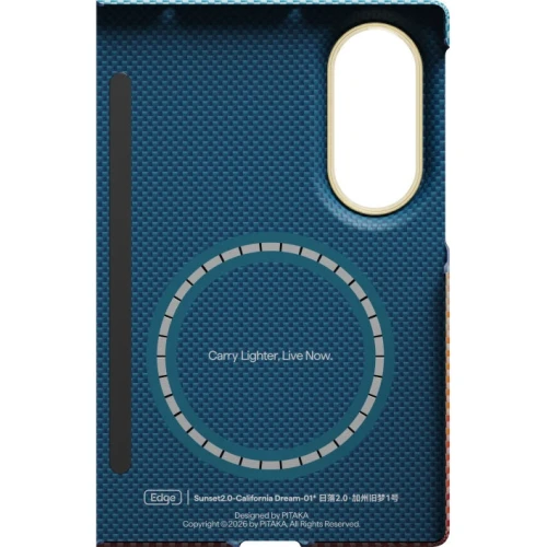 Etui aramidowe Pitaka Edge Case do MagSafe, do Galaxy Z Fold8, pomarańczowo-niebieskie z kevlarem (4/9)
