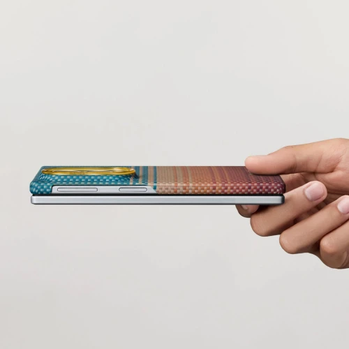 Etui aramidowe Pitaka Edge Case do MagSafe, do Galaxy Z Fold8, pomarańczowo-niebieskie z kevlarem (6/9)