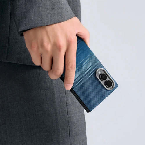 Etui aramidowe Pitaka Edge Case do MagSafe, do Galaxy Z Fold8, niebieskie z kevlarem (5/10)