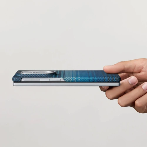 Etui aramidowe Pitaka Edge Case do MagSafe, do Galaxy Z Fold8, niebieskie z kevlarem (6/10)