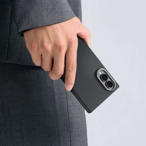 Etui aramidowe Pitaka Edge Case do MagSafe, do Galaxy Z Fold8, czarno-szare z kevlarem (5/10)