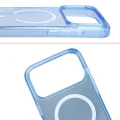 Etui brokatowe z pierścieniem magnetycznym Bizon Case SparklO do iPhone 18 Pro Max / 17 Pro Max, przezroczysto-jasnoniebieskie z brokatem (5/6)