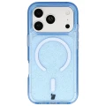 Etui brokatowe z pierścieniem magnetycznym Bizon Case SparklO do iPhone 18 Pro / 17 Pro, przezroczysto-jasnoniebieskie z brokatem (2/6)