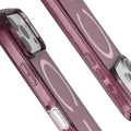 Etui brokatowe z pierścieniem magnetycznym Bizon Case SparklO do iPhone 18 Pro / 17 Pro, przezroczysto-burgundowe z brokatem (4/6)