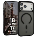 Etui z pierścieniem magnetycznym Bizon Case MatteO do iPhone 18 Pro Max / 17 Pro Max, przydymione-czarne (1/7)