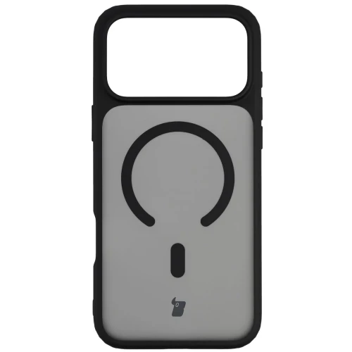 Etui z pierścieniem magnetycznym Bizon Case MatteO do iPhone 18 Pro Max / 17 Pro Max, przydymione-czarne (2/7)