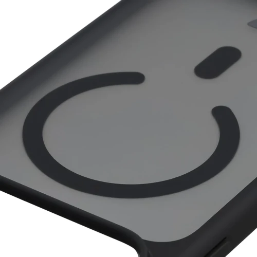 Etui z pierścieniem magnetycznym Bizon Case MatteO do iPhone 18 Pro Max / 17 Pro Max, przydymione-czarne (3/7)