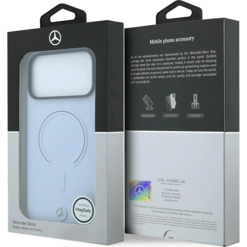 Etui Mercedes-Benz Leather 3D MagSafe do iPhone 18 Pro Max / 17 Pro Max, niebieskie (8/8)