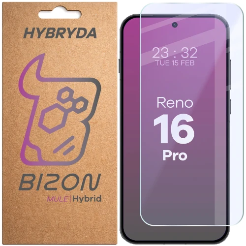 Elastyczne szkło hybrydowe Bizon Hybrid Mule do OPPO Reno16 Pro (1/4)