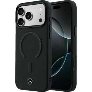 Etui Mercedes-Benz Leather 3D MagSafe do iPhone 18 Pro Max / 17 Pro Max, czarne
