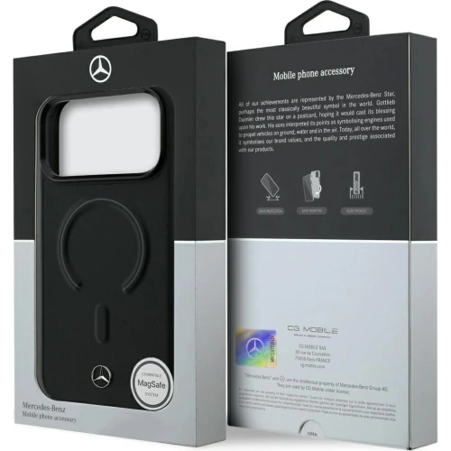 Etui Mercedes-Benz Leather 3D MagSafe do iPhone 18 Pro / 17 Pro, czarne (8/8)