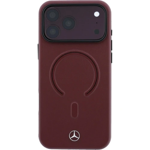 Etui Mercedes-Benz Leather 3D MagSafe do iPhone 18 Pro / 17 Pro, bordowe (3/8)