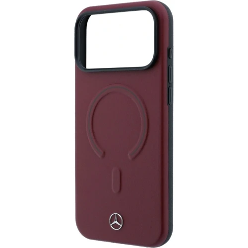 Etui Mercedes-Benz Leather 3D MagSafe do iPhone 18 Pro / 17 Pro, bordowe (6/8)