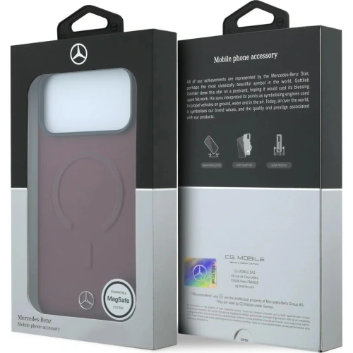 Etui Mercedes-Benz Leather 3D MagSafe do iPhone 18 Pro / 17 Pro, bordowe (8/8)